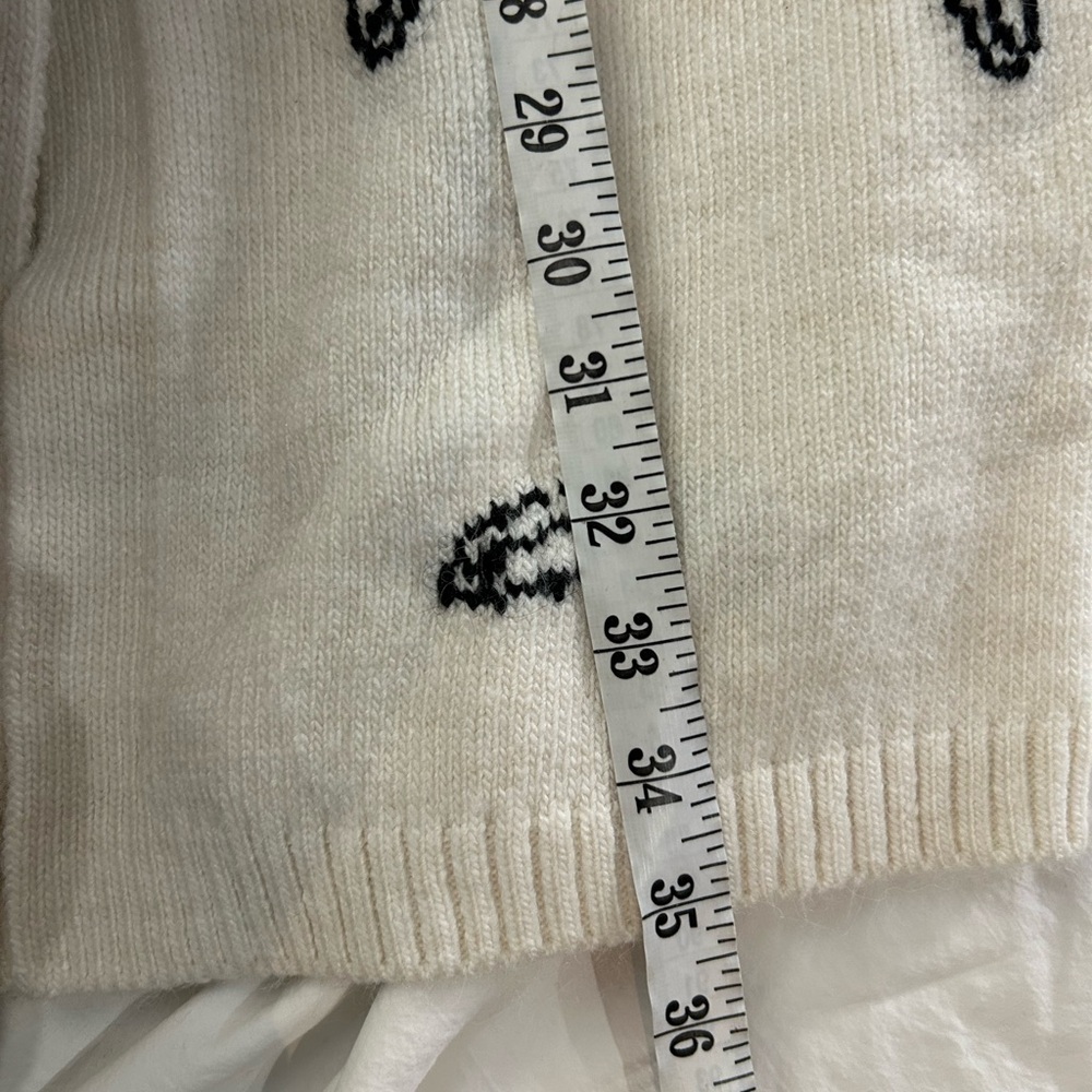 Anthropologie White Cardigan with Black Floral Embroidery - Picture 10 of 11